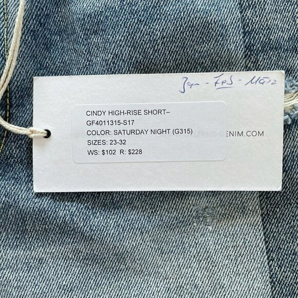 GRLFRND Cindy Shorts in Saturday Night Two Tone Wash Women's Size 26 NWT - Picture 10 of 10